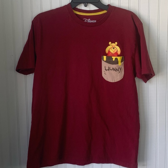 Disney Pooh (Large) T-Shirt, Short Sleeve, Maroon either Pooh on pocket - Picture 2 of 6